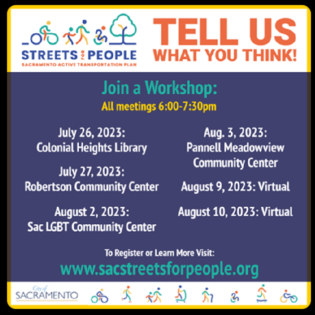 Streets for People Community Input Workshops – City of Sacramento Active Transportation Plan