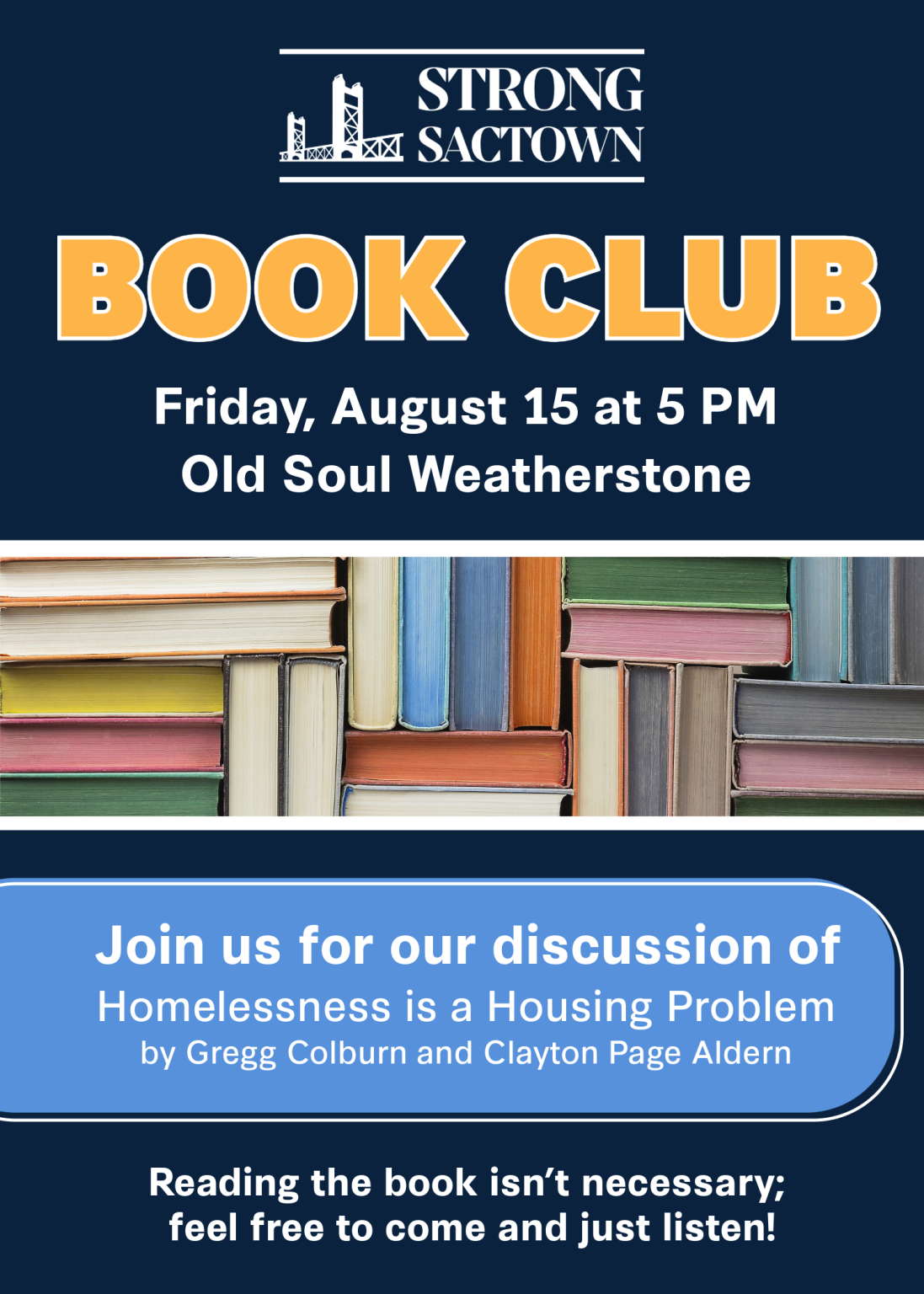 Book Club Discussion: Homelessness is a Housing Problem – Strong SacTown
