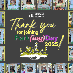 Local Group Transforms Street Parking outside Midtown Farmers Market into Public Seating for Park(ing) Day